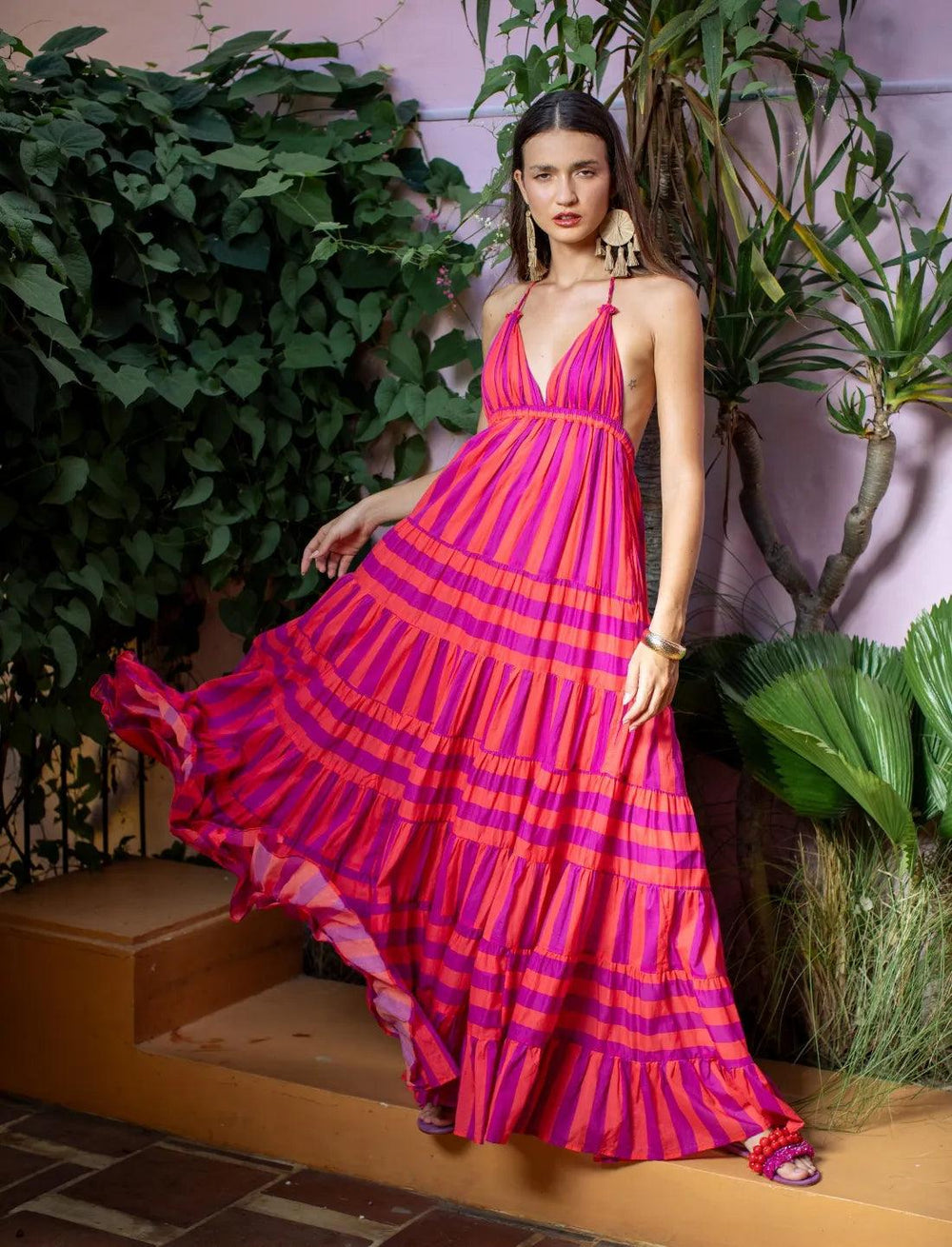 Lola Striped Maxi Dress