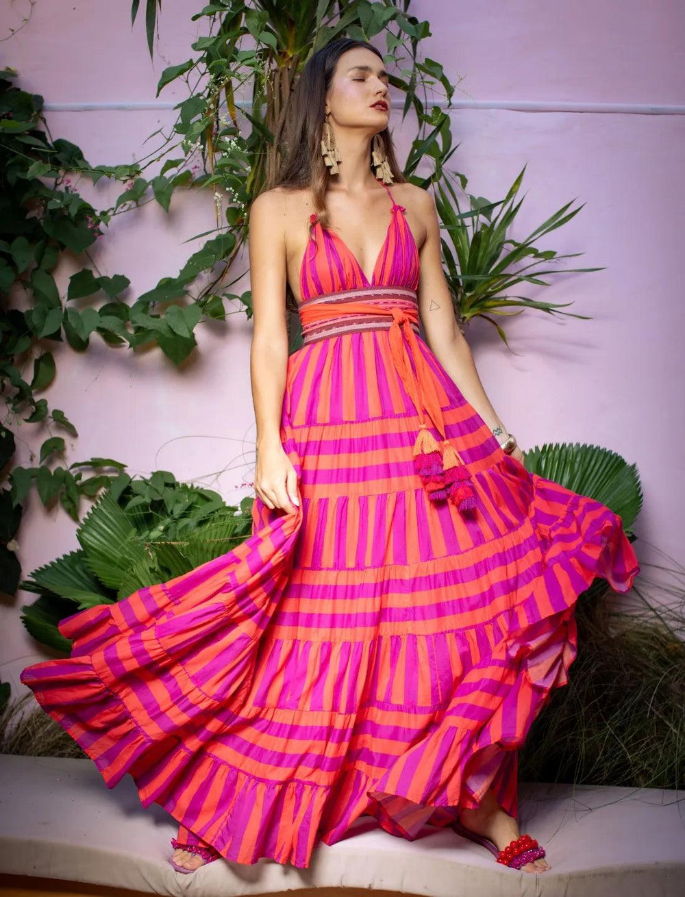 Lola Striped Maxi Dress