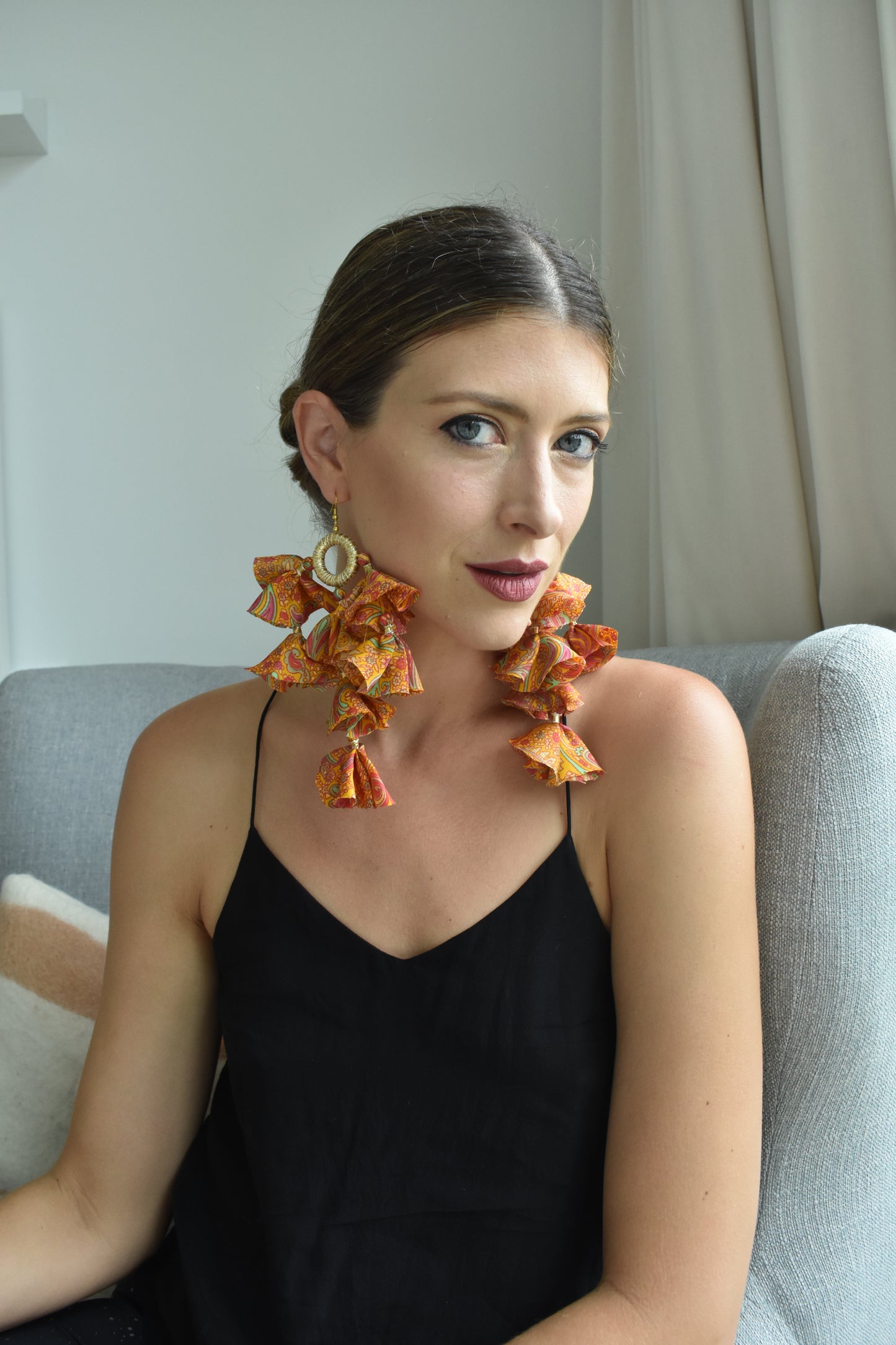 Silk Sari Tassel Earrings