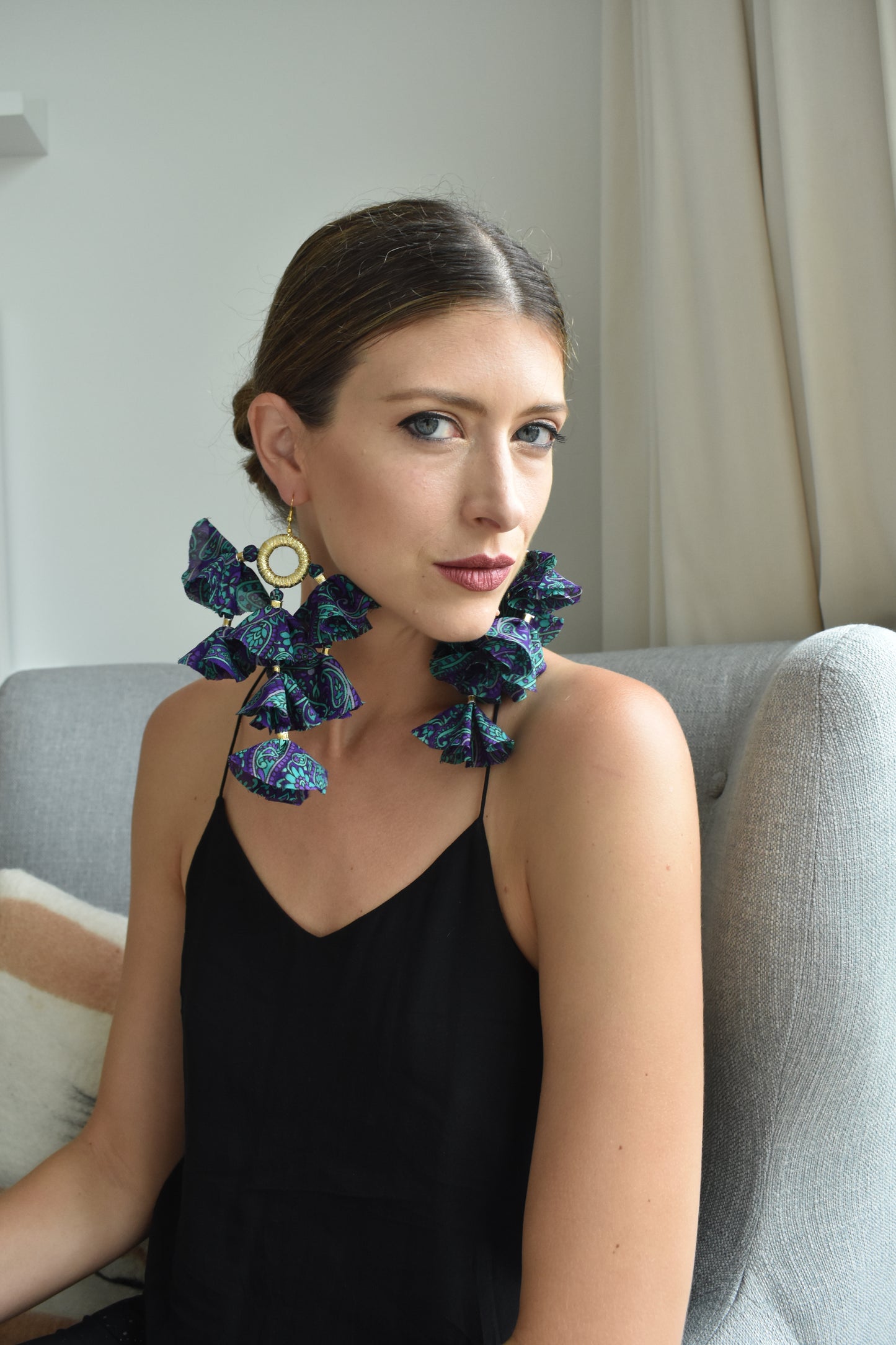 Silk Sari Tassel Earrings