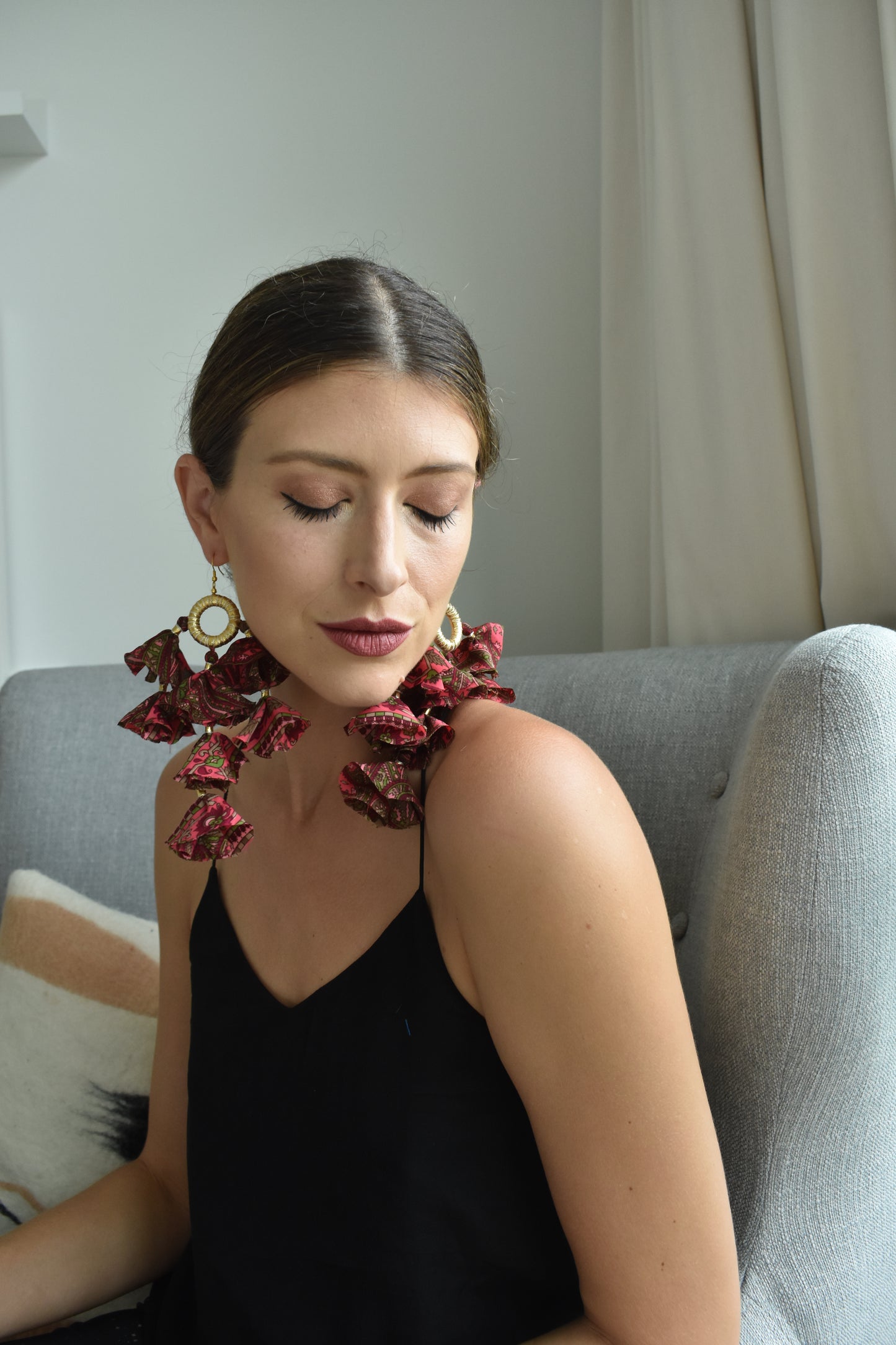 Silk Sari Tassel Earrings