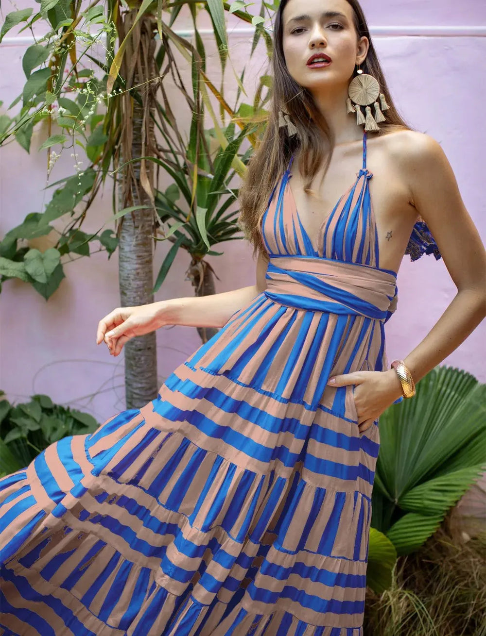 Lola Striped Maxi Dress