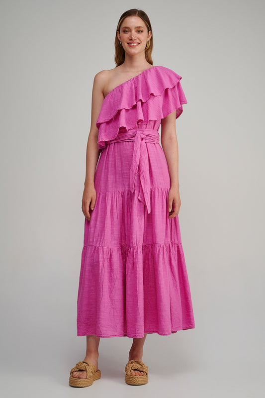 Anna One Shoulder Ruffle Maxi Dress